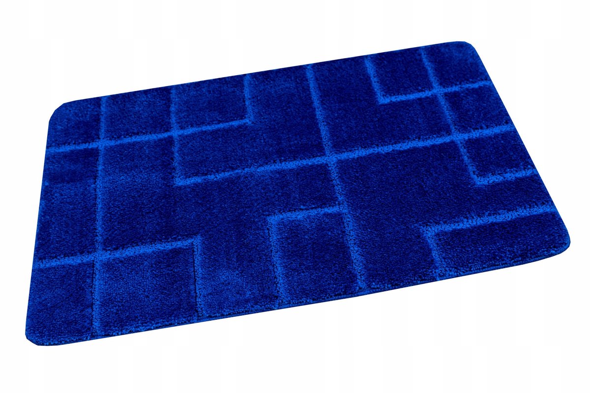 Antislip badkamermat blauw geometrisch 50x60 cm - Merkloos