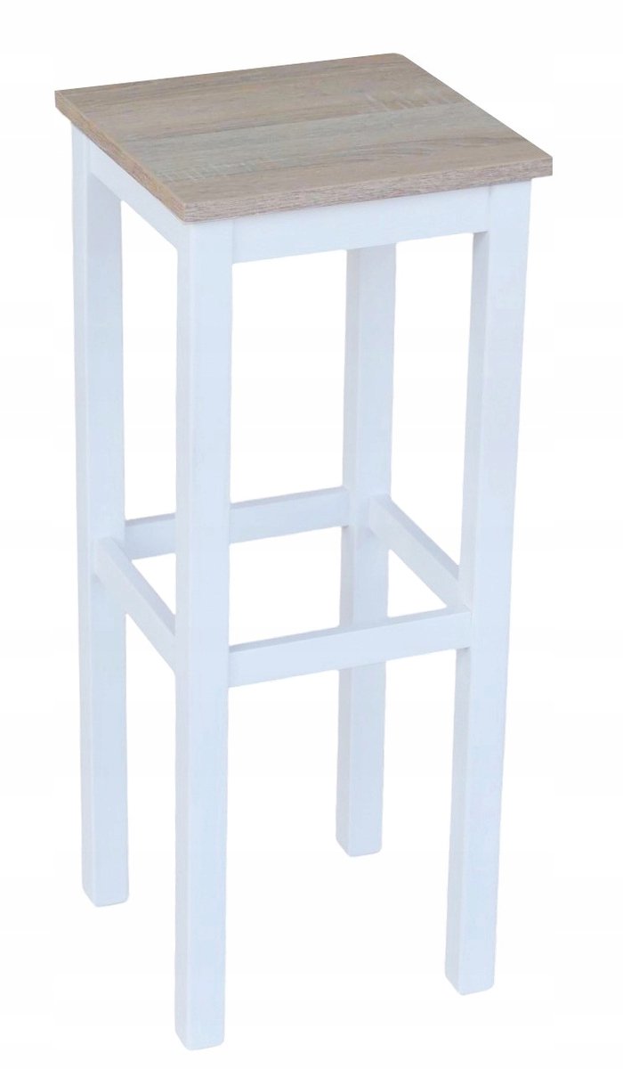 Hoge barkruk 80 cm wit/sonoma eiken, modern design kruk