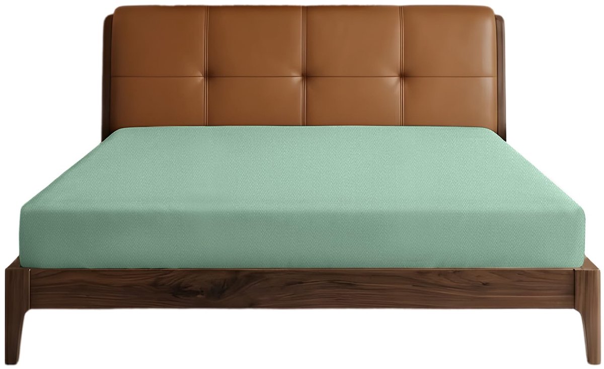 Lirex Hoeslaken, 150 x 200 cm 100% katoen, 300 draadtelling zacht, ademend hoeslaken, Licht Groen - ShopVlot