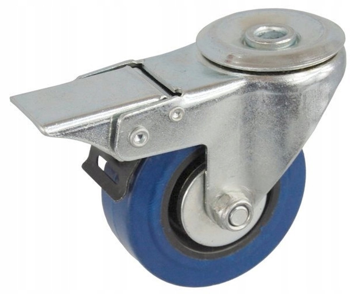 Zwenkbaar Wiel 80mm met Rem - 150kg Belastbaar
