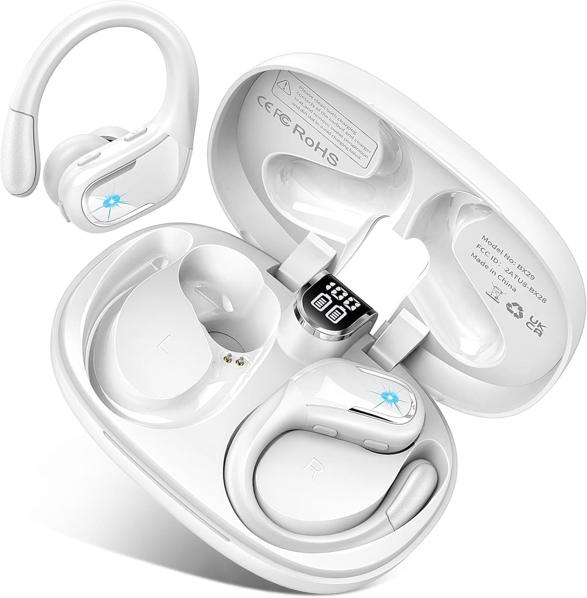 Draadloze sporthoofdtelefoon - 75 uur speeltijd - waterdicht IP7 - ruisonderdrukking voor sporters - ShopVlot