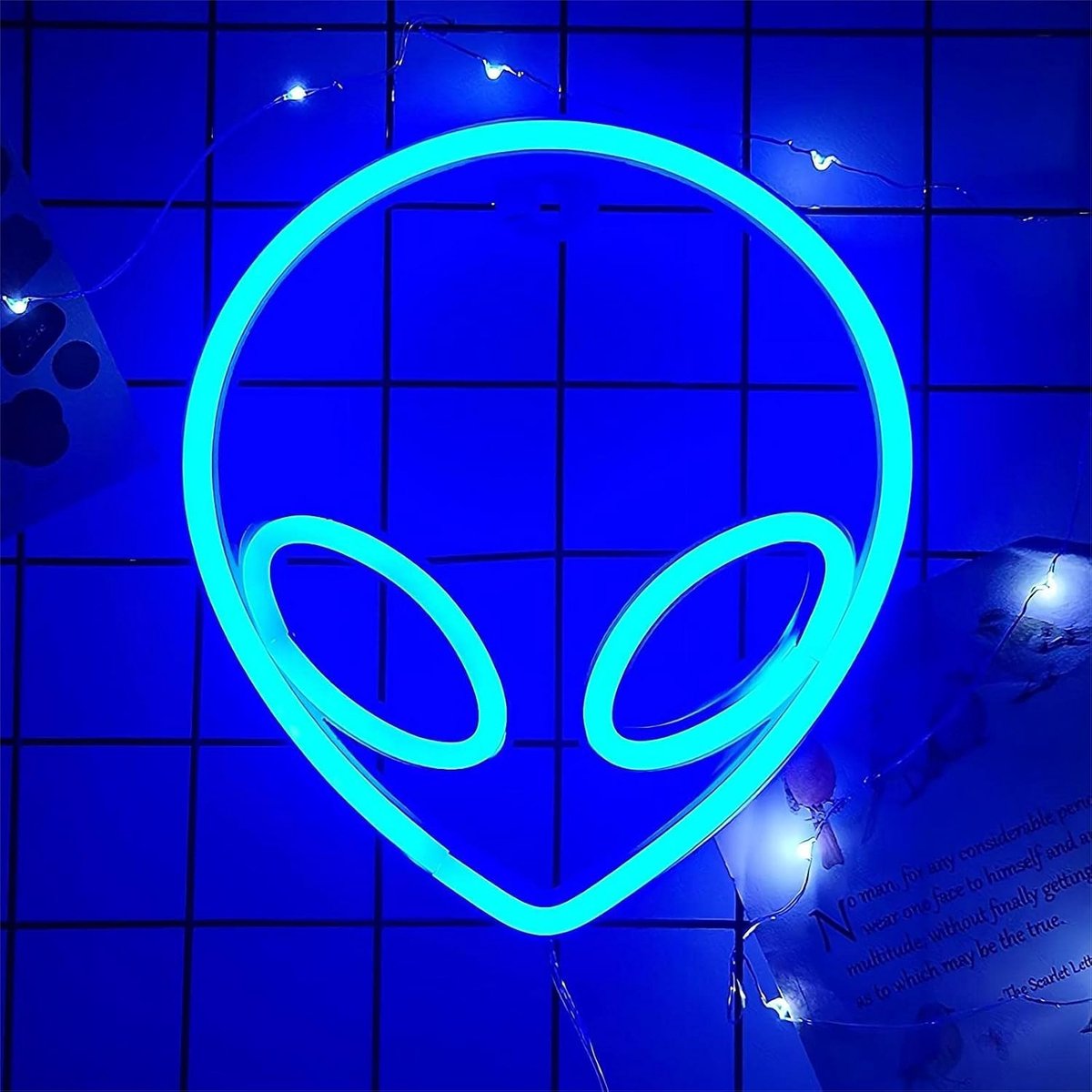 NIWWIN Neon LED-verlichting, slaapkamerdecoratielampen, bedlampjes en bedlampjes op batterijen. Gebruikt om - ShopVlot