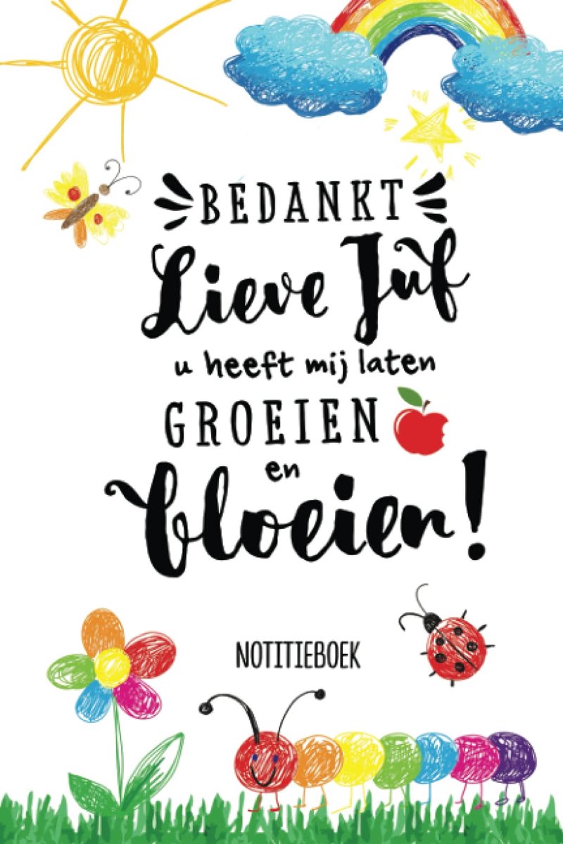 Notitieboek A5 - Gelinieerd - Afscheidscadeau voor de juf - Persoonlijk ondertekenen - ShopVlot