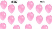 500x Mini ballon metallic licht roze 5 inch (12cm)