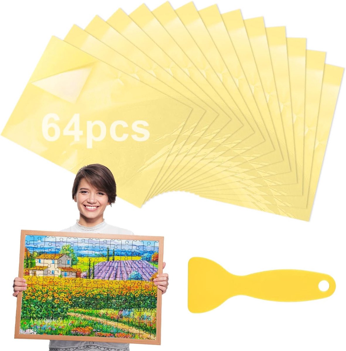Puzzel zelfklevend papier - 64 delen - eenvoudig te gebruiken - ideaal voor puzzelliefhebbers - ShopVlot