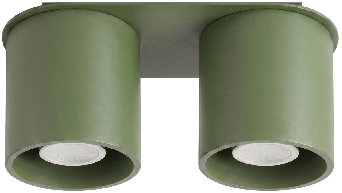 Sollux Lighting Plafondlamp Orbis - GU10 - olijfgroen - aluminium - 26x10x12cm