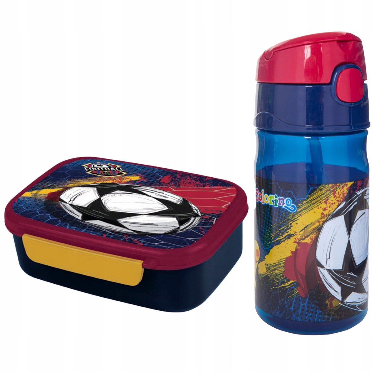 Kinder Drinkfles & Lunchbox Set Jongen Voetbal Thema