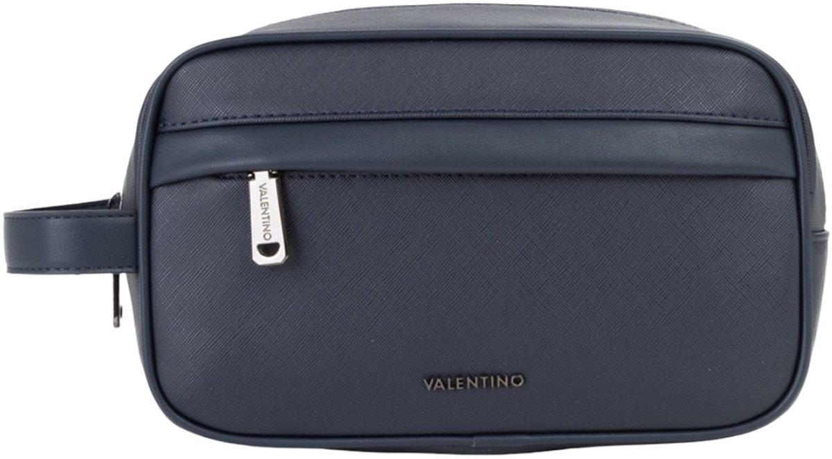 VALENTINO toilettas Karo Soft Cosmetic Case Navy donkerblauw