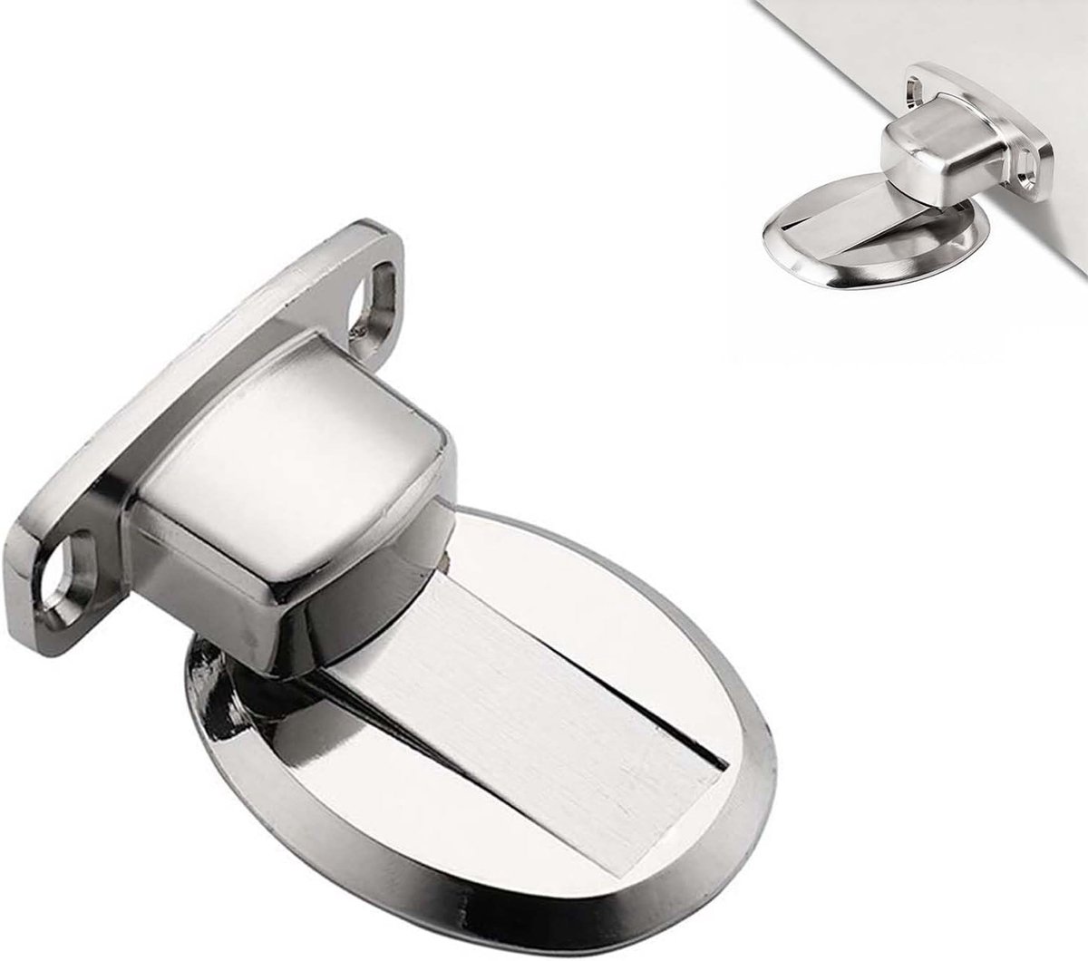 Door Stopper Floor Stainless Steel Magnetic Door Stopper Without Drilling Adjustable Door Stopper Floor Self Adhesive - ShopVlot