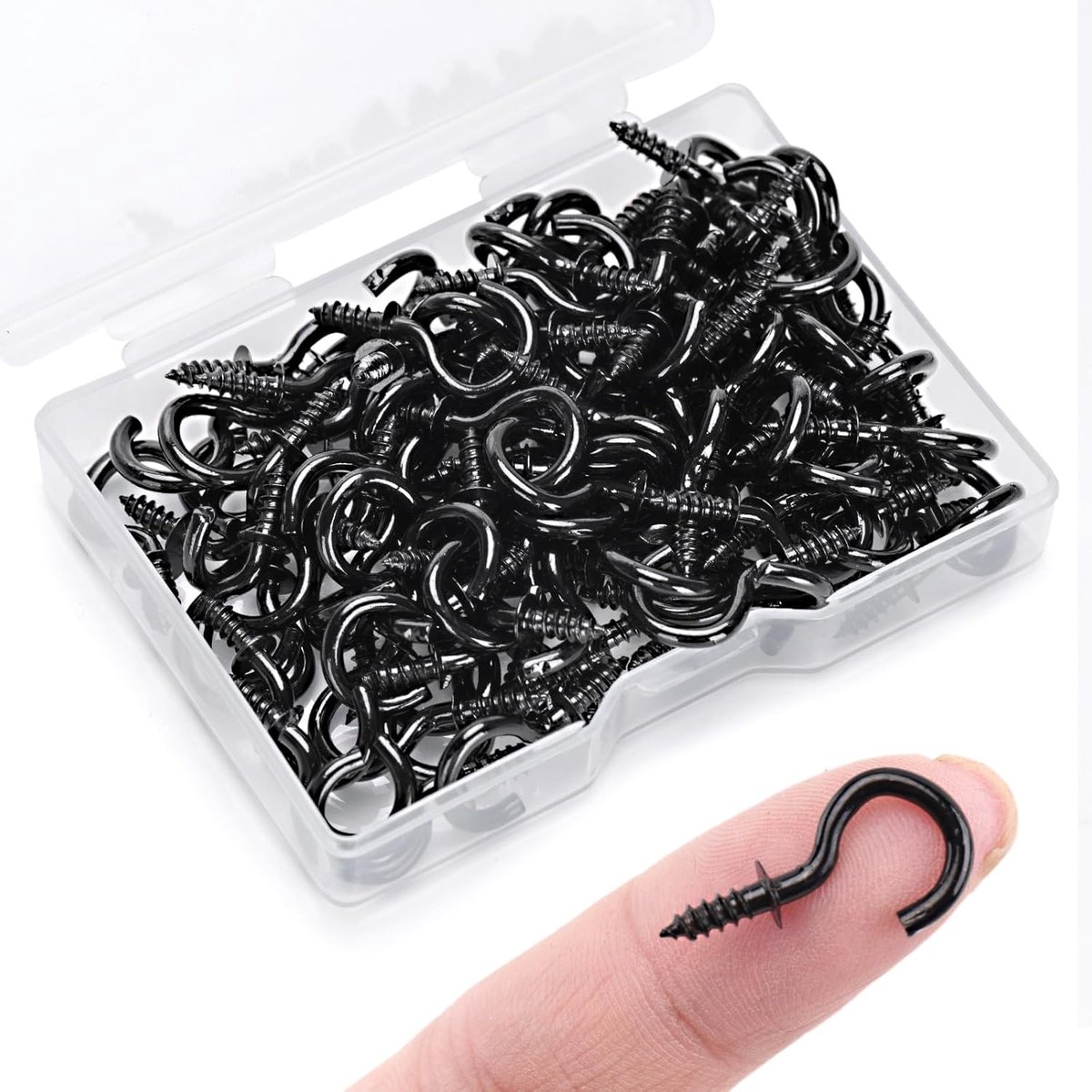 KINGLAKE 100pcs 2cm hooks, black - ShopVlot