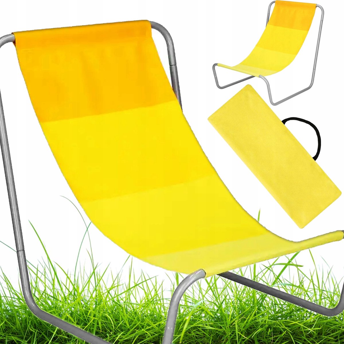Opvouwbare Strandstoel Tuinstoel Campingstoel met Draagtas - Geel