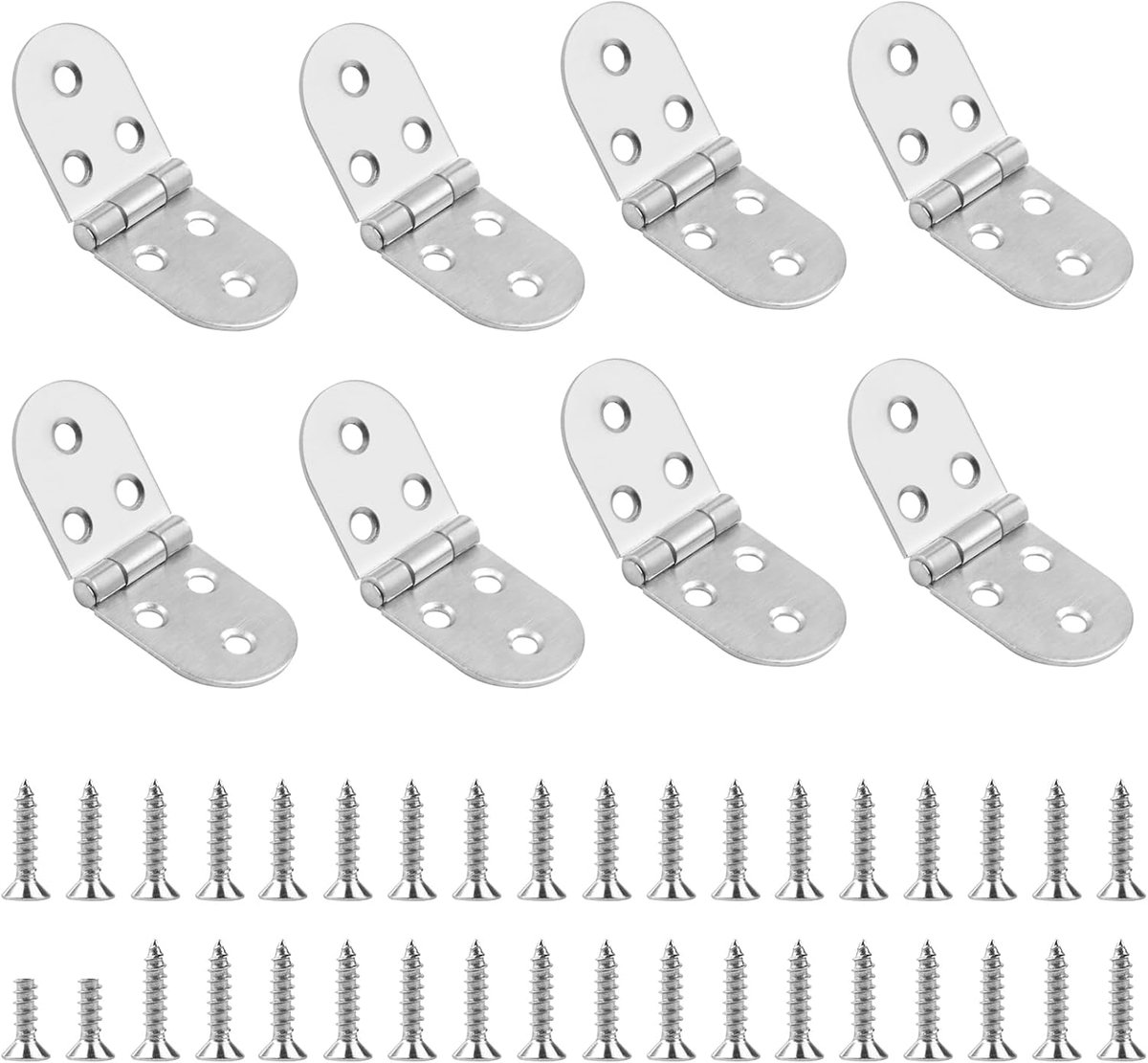 8 Pcs Folding Flip Top Hinges,Counter Cover Hinges for Wood,180 Degree Door Round Edge,Metal Tailgate Furniture - ShopVlot