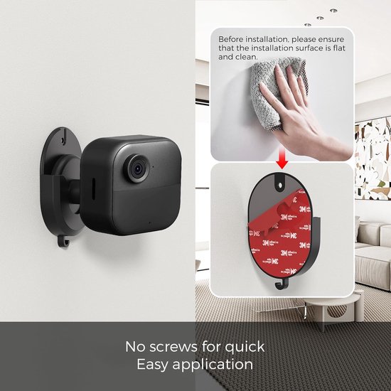 honecumi Ring camerahouder zonder boren, 2-pack zelfklevende camera muurbeugel compatibel met Ring Indoor Cam 1e/2e - ShopVlot — afbeelding 2