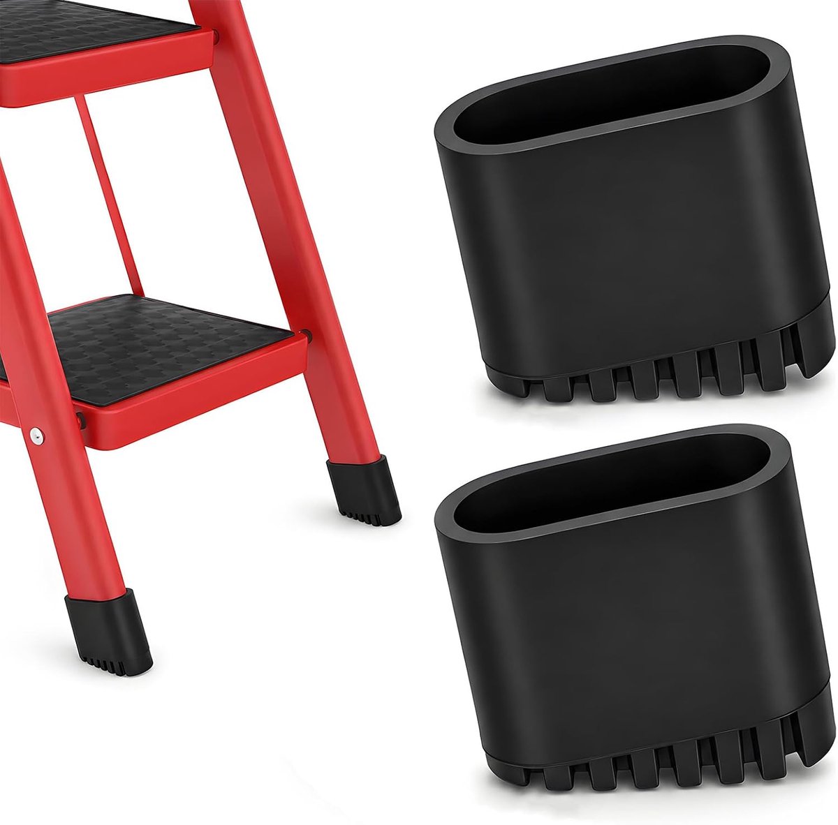 1 pair of rubber feet for ladders 20 x 40 mm, non-slip replacement ladder - ShopVlot