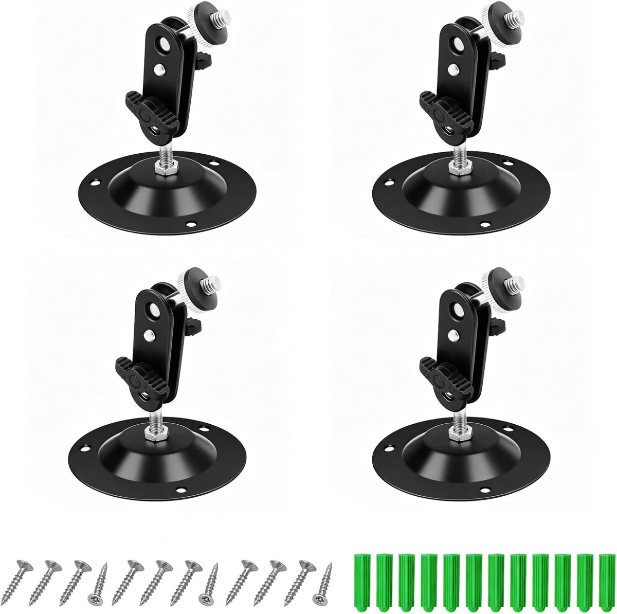 Set van 4 wandhouders voor bewakingscamera, universeel, verstelbaar, roest- en corrosiebestendig, stabiele bevestiging - ShopVlot
