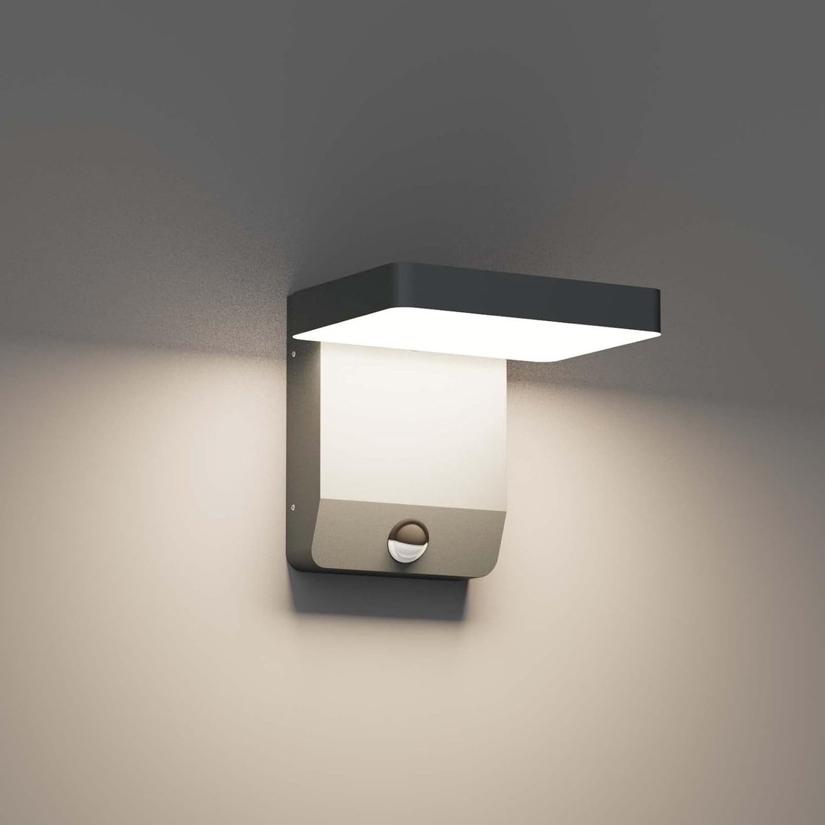 K-Bright LED Outdoor Wall Light with Sensor, 100-230V, 4000K Neutral White Light Wall Light, IP65 Rainproof Outdoor - ShopVlot