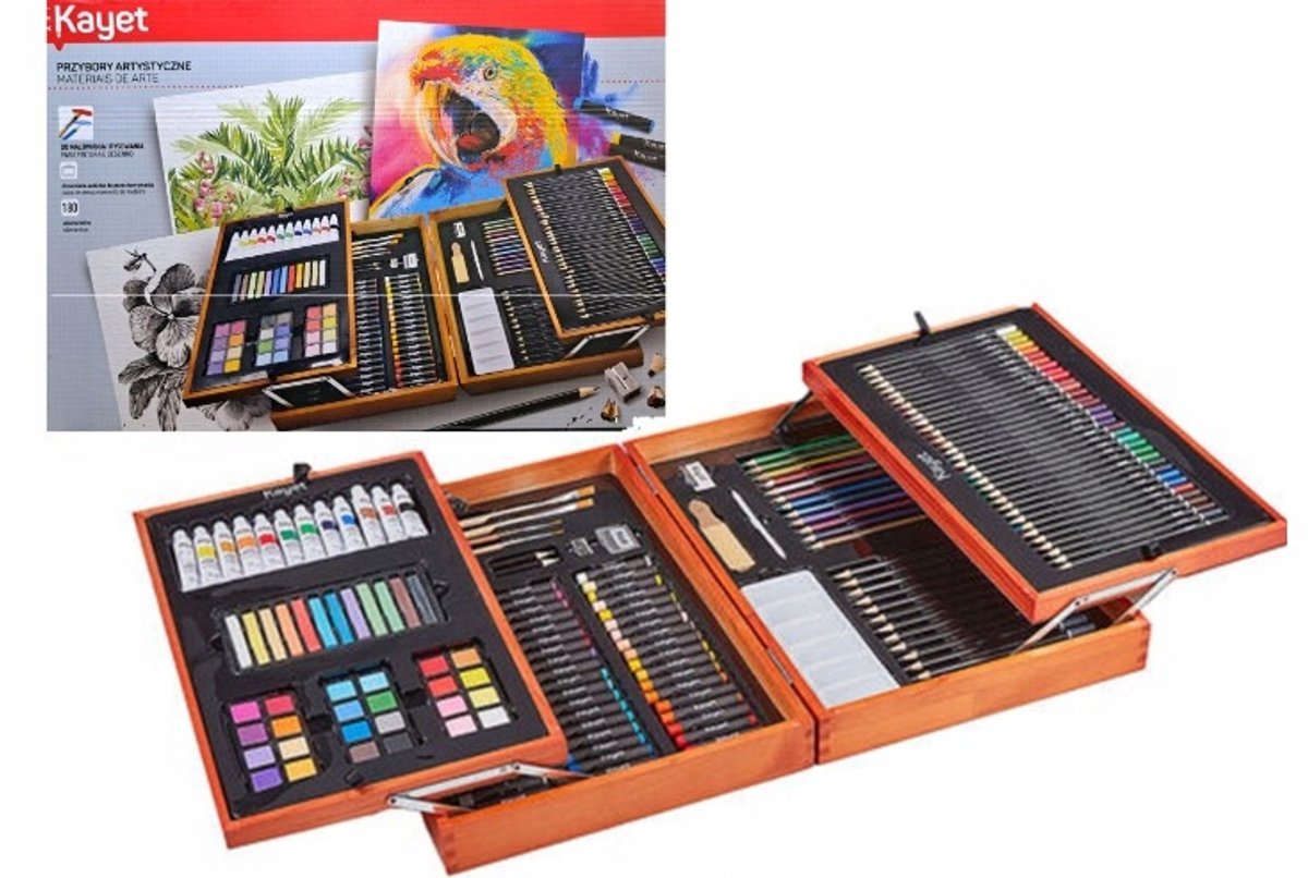 Kayet Artistieke Set 180 Delen Houten Koffer