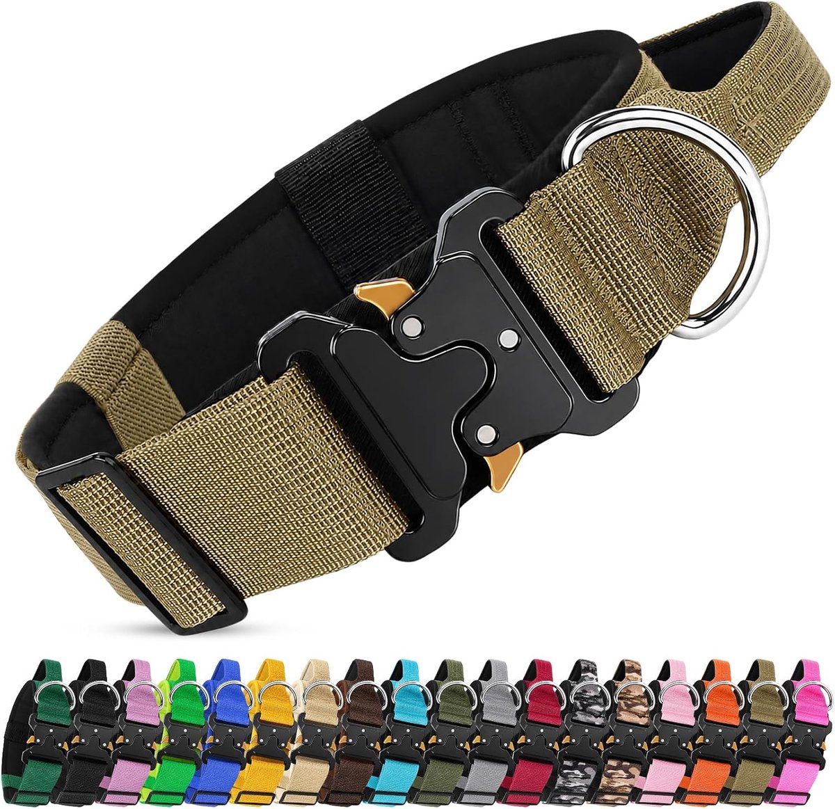 Tactical Dog Collar (Khaki, XL) - ShopVlot