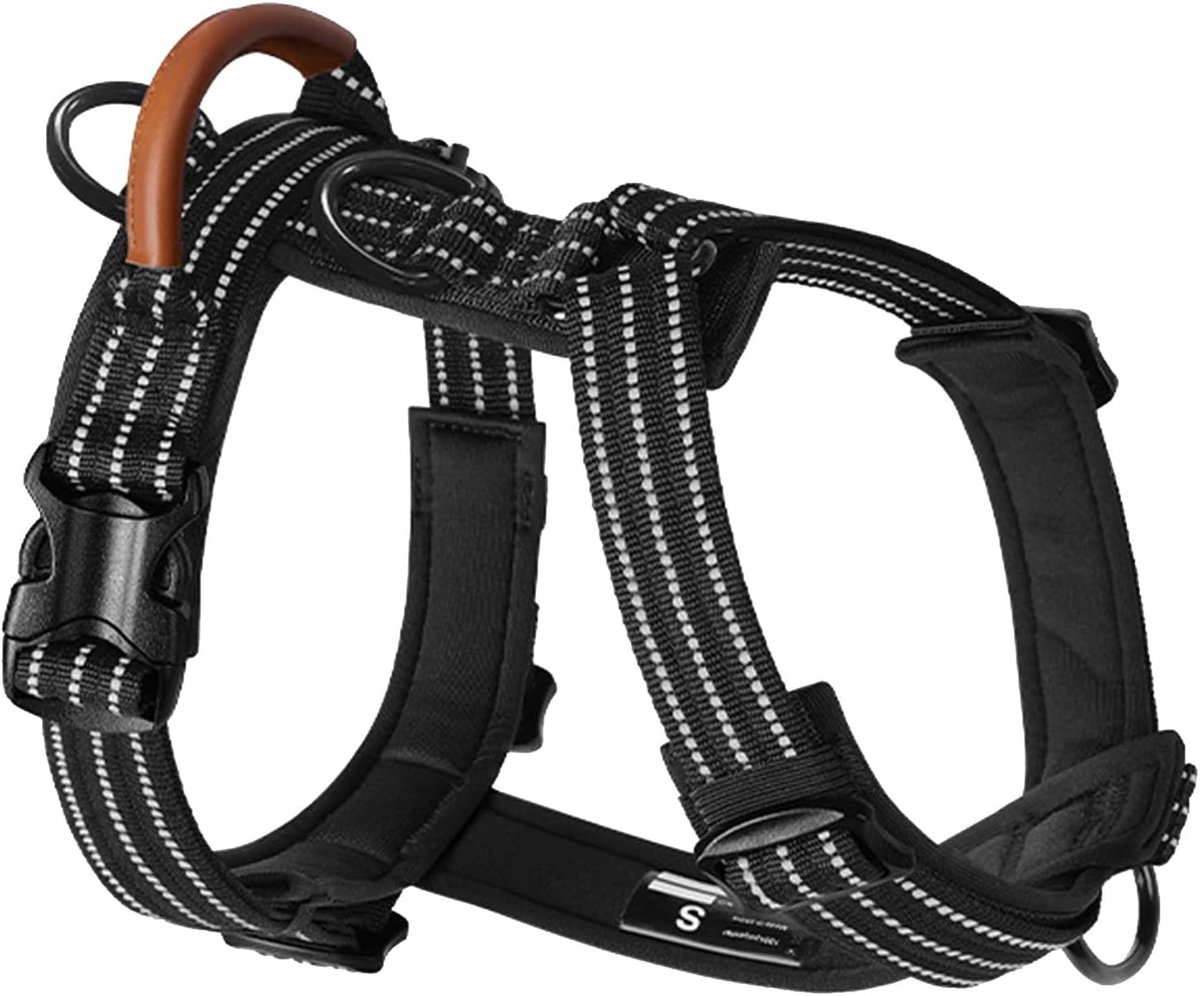 Anti-trek hondenharnas met frontclip, voor kleine, middelgrote en grote honden (dieprood, L) - ShopVlot