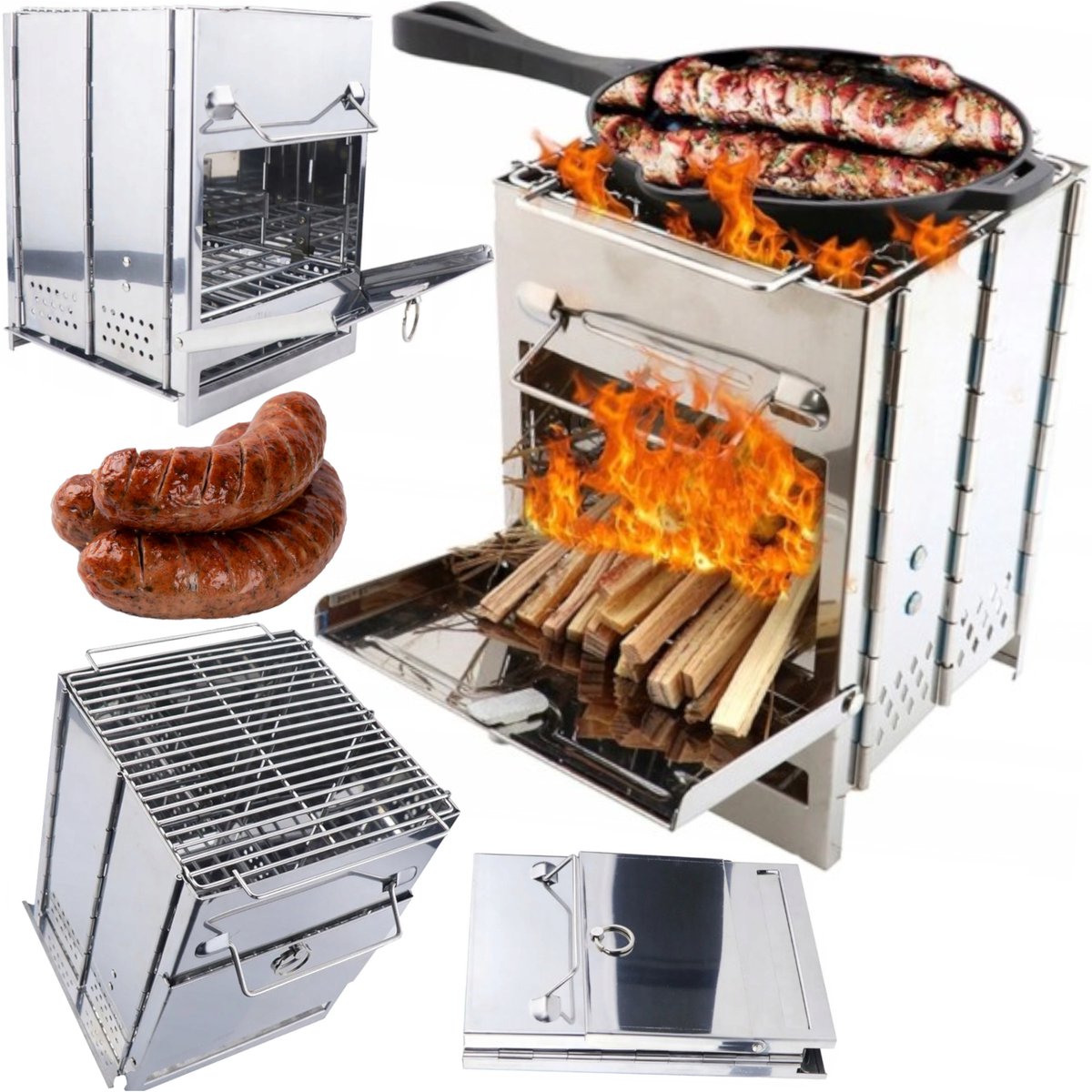 Merkloze Raketoven Campingoven Grill 3-in-1 Draagbaar