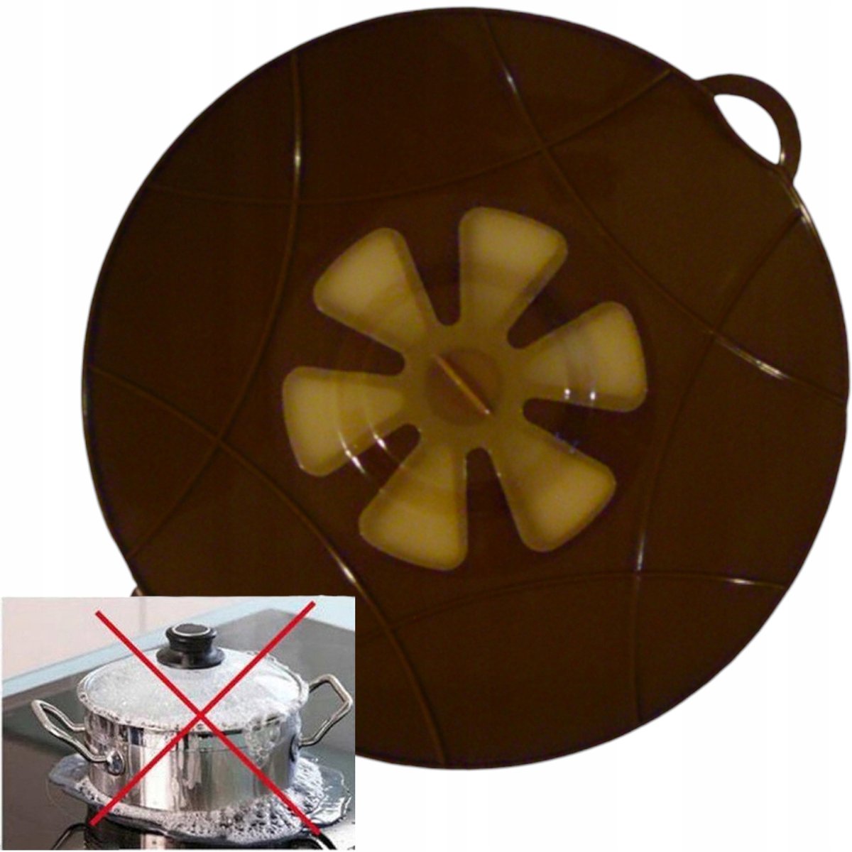Grote siliconen anti-overkookhoes - 30 cm - kaki
