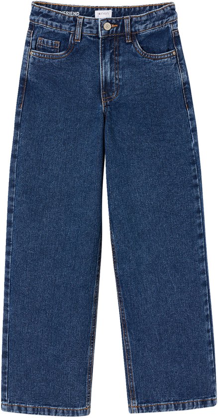 Losse jeans voor meisjes JONEN donkerblauw
