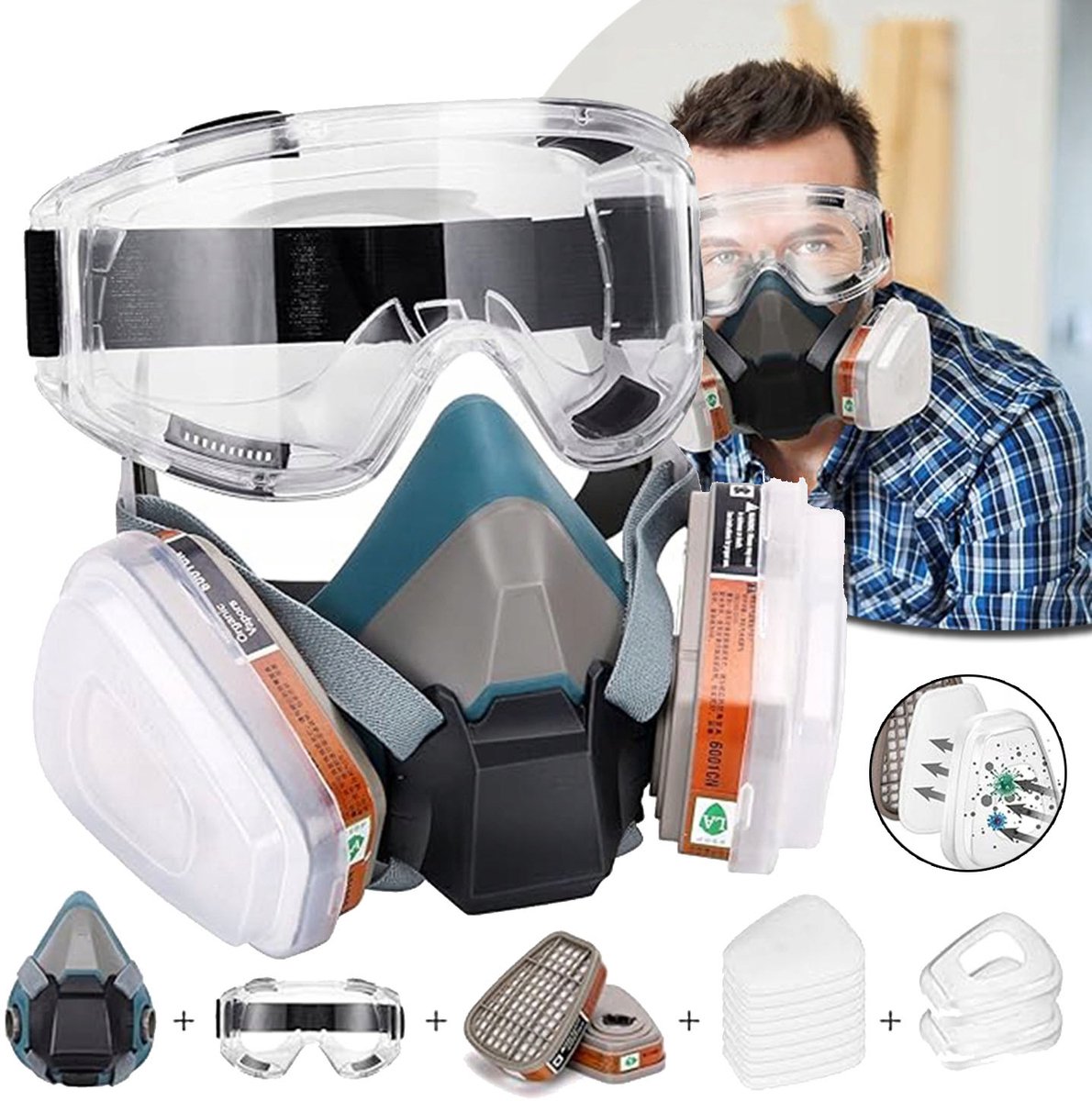Herbruikbaar Stofmasker voor Schilderen, Werk & Doe-het-zelf