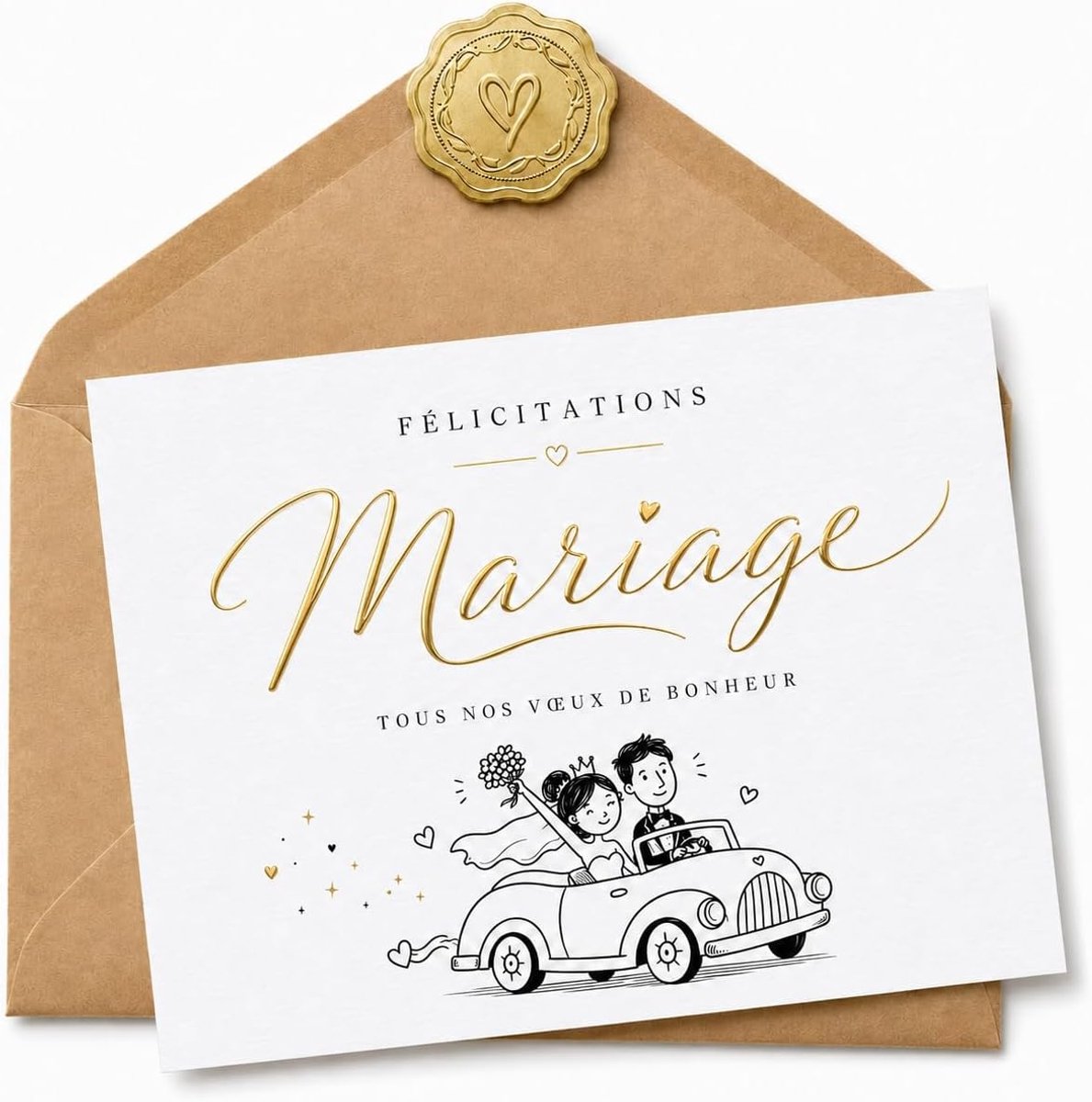 Bruiloft wenskaart – Gefeliciteerd met de bruiloft (incl. envelop) – A6 - ShopVlot