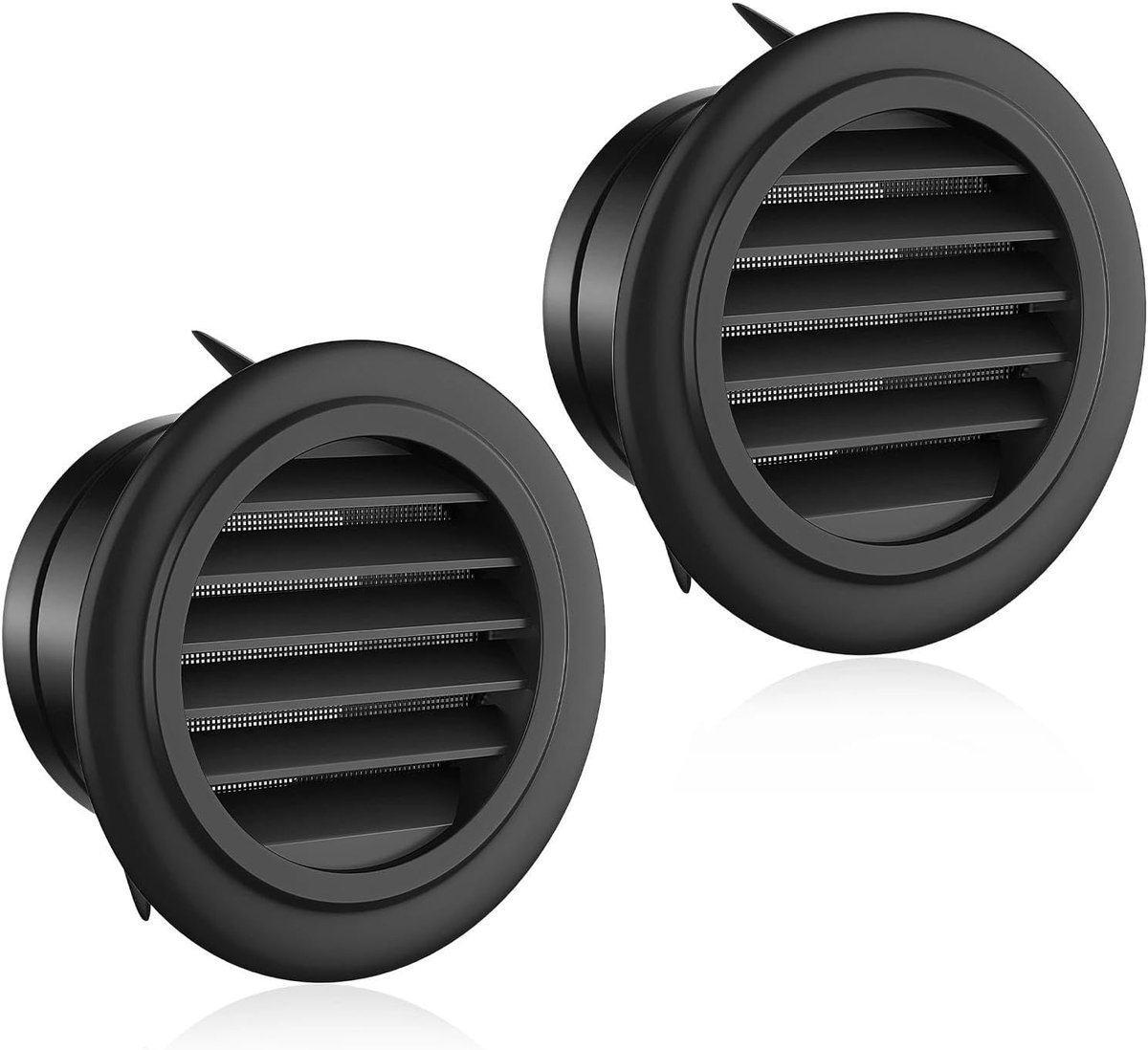 Pack of 2 round ventilation grilles 75 mm with insect protection, - ShopVlot