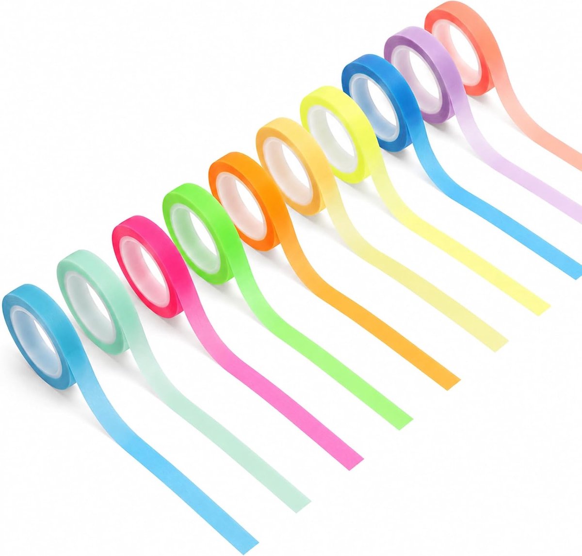 JJUNW 10 rollen highlightstrips, gekleurd transparant plakband - ShopVlot