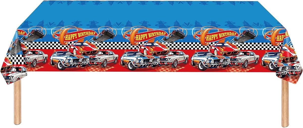 Racing Car Table Cloths Table Cloths Party 137 x 274 cm Car Birthday Party Supplies Plastic Rectangular Table - ShopVlot