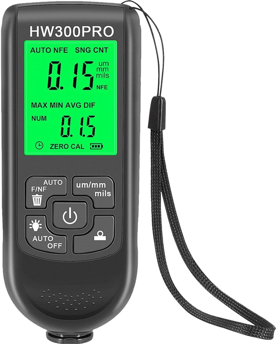 HW-300PRO Coating Thickness Gauge, Digital Paint Coating Gauge with LCD Display 0-2000um for Measuring Paint Thickness - ShopVlot