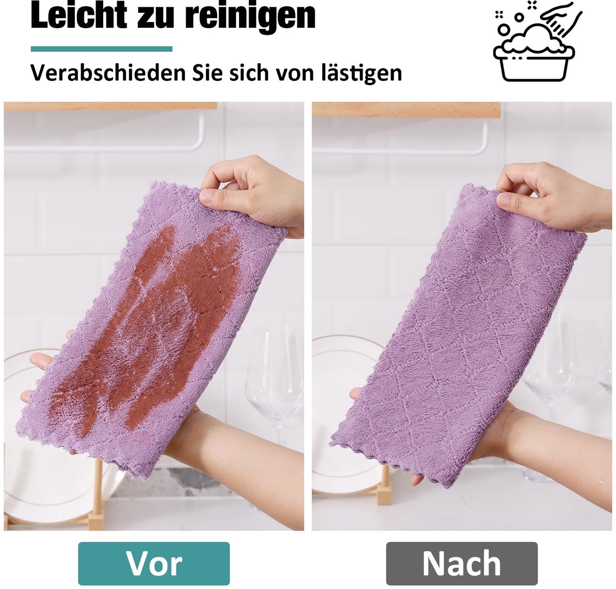 Moosfor Reinigingsdoeken, Microvezeldoeken, Wasbaar, Poetslappen, Microvezel, Zacht, Pluisvrij, Theedoeken, Lappen - ShopVlot