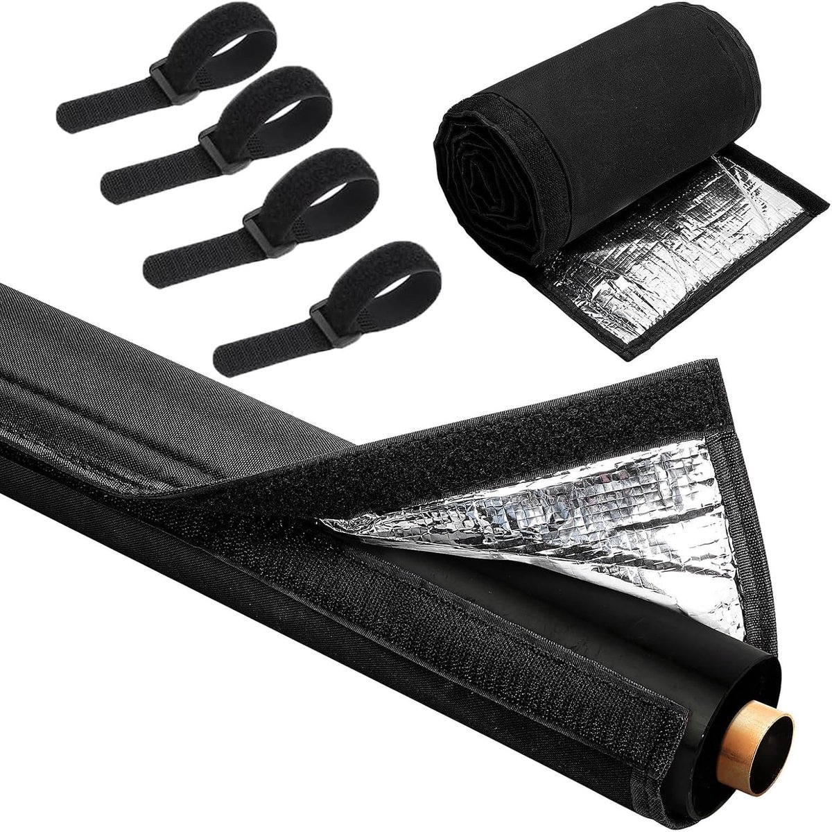 3-laagse isolatiehoes voor koperen airconditioningsbuizen, 183 x 26 cm, 600D Oxford-weefsel, flexibele isolatie voor - ShopVlot