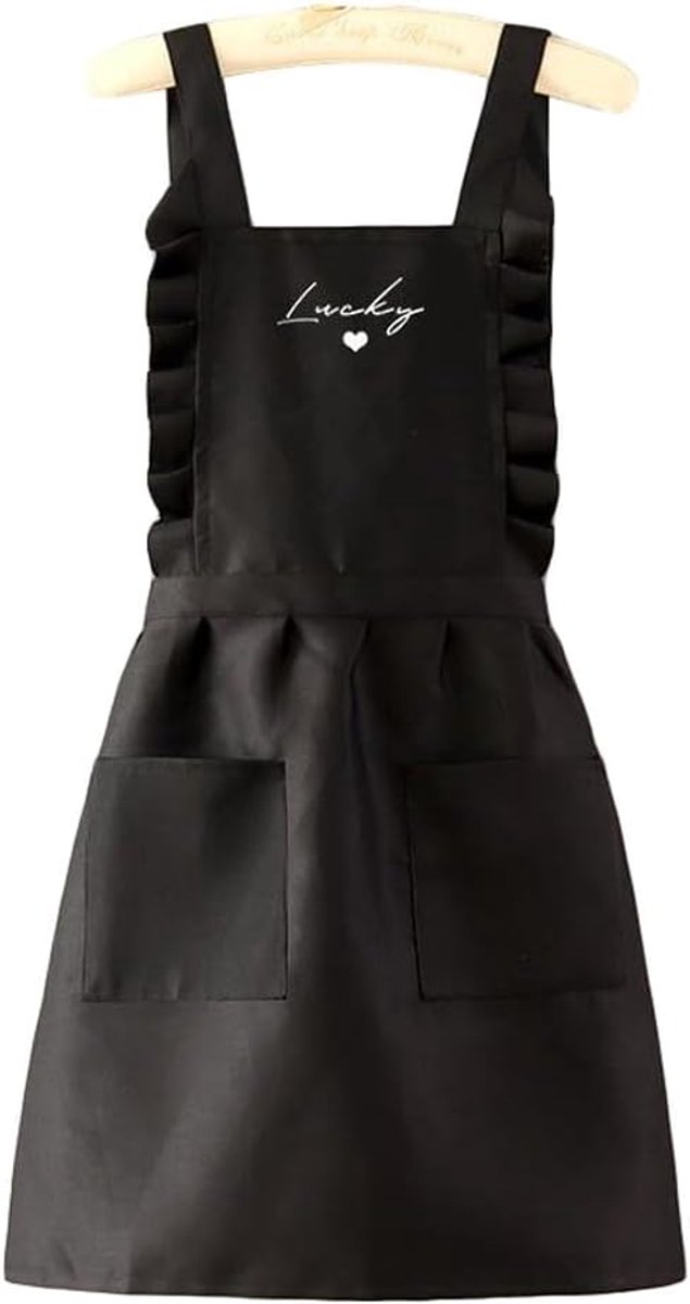 Kitchen Apron for Women, Cooking Apron with 2 Pockets, Canvas Chef Apron for Baking, Gardening, Cleaning, Painting - ShopVlot