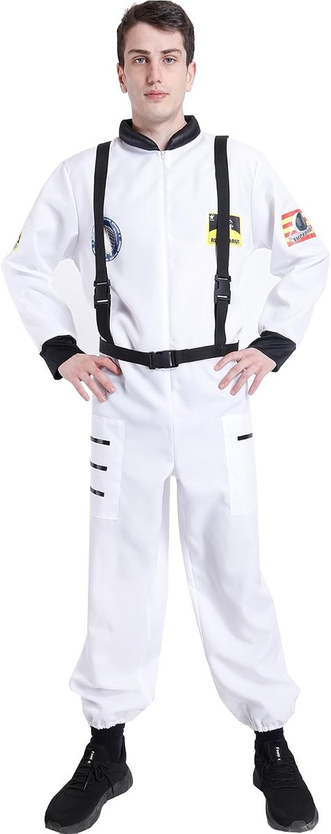 Carnavalife Astronaut Costume for Adults with Adjustable Straps and Patches NASA Style for Men Women Space Party - ShopVlot