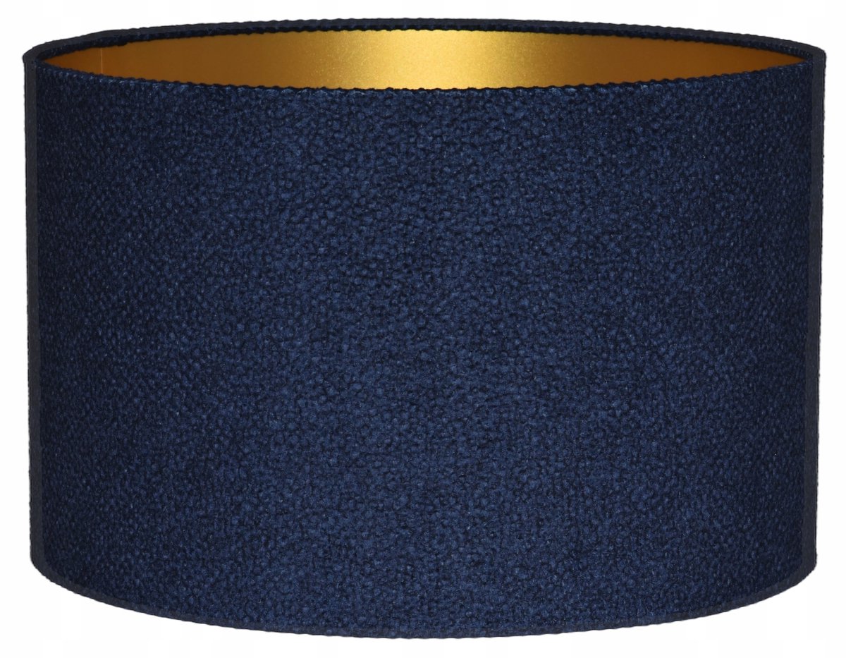 Cilindrische lampvoet 30/20cm E27 marineblauw/goud