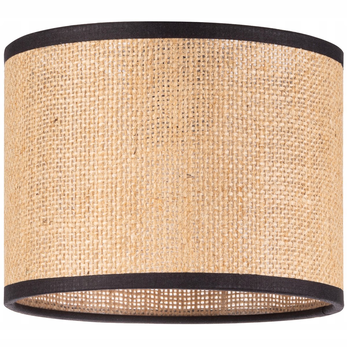 Merkloos Jute Lampenkap Cilinder 16cm Beige Zwart E27