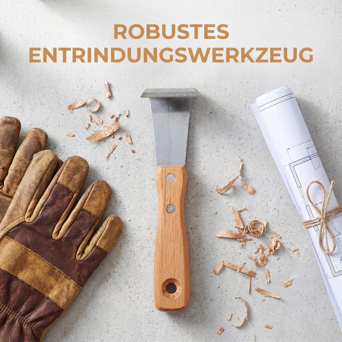 BCOATH Schorsgereedschap met houten handvat van roestvrij staal, robuuste boomschors, schilmes voor fruitbomen - ShopVlot