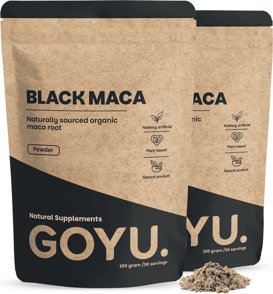 GOYU® - Zwarte Maca Poeder Biologisch Combipack 200
