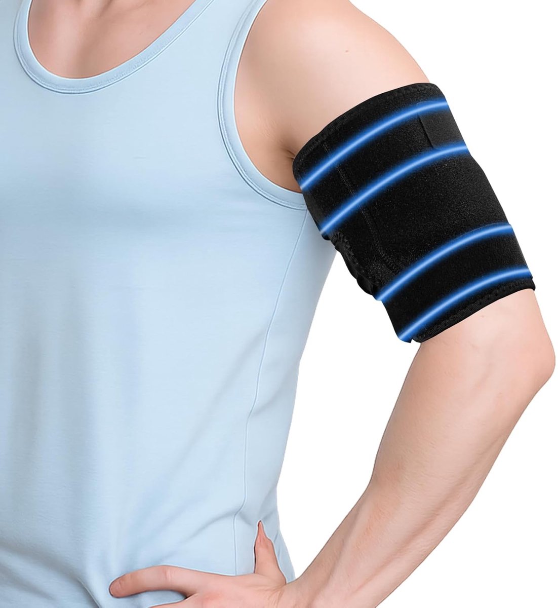 1 x Biceps Tendonitis Compression Band Adjustable Top Bracelet Unisex Relief Tension Pain L - ShopVlot
