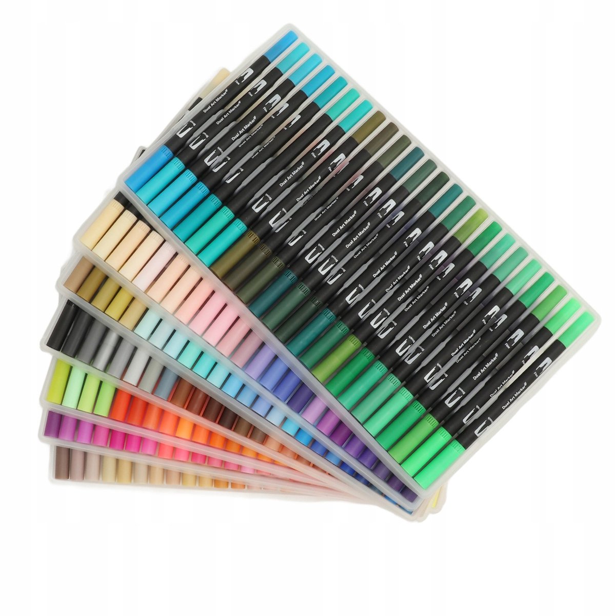 168 Dubbelzijdige Markers - Penseel & 0.5mm Tip - 168 Kleuren