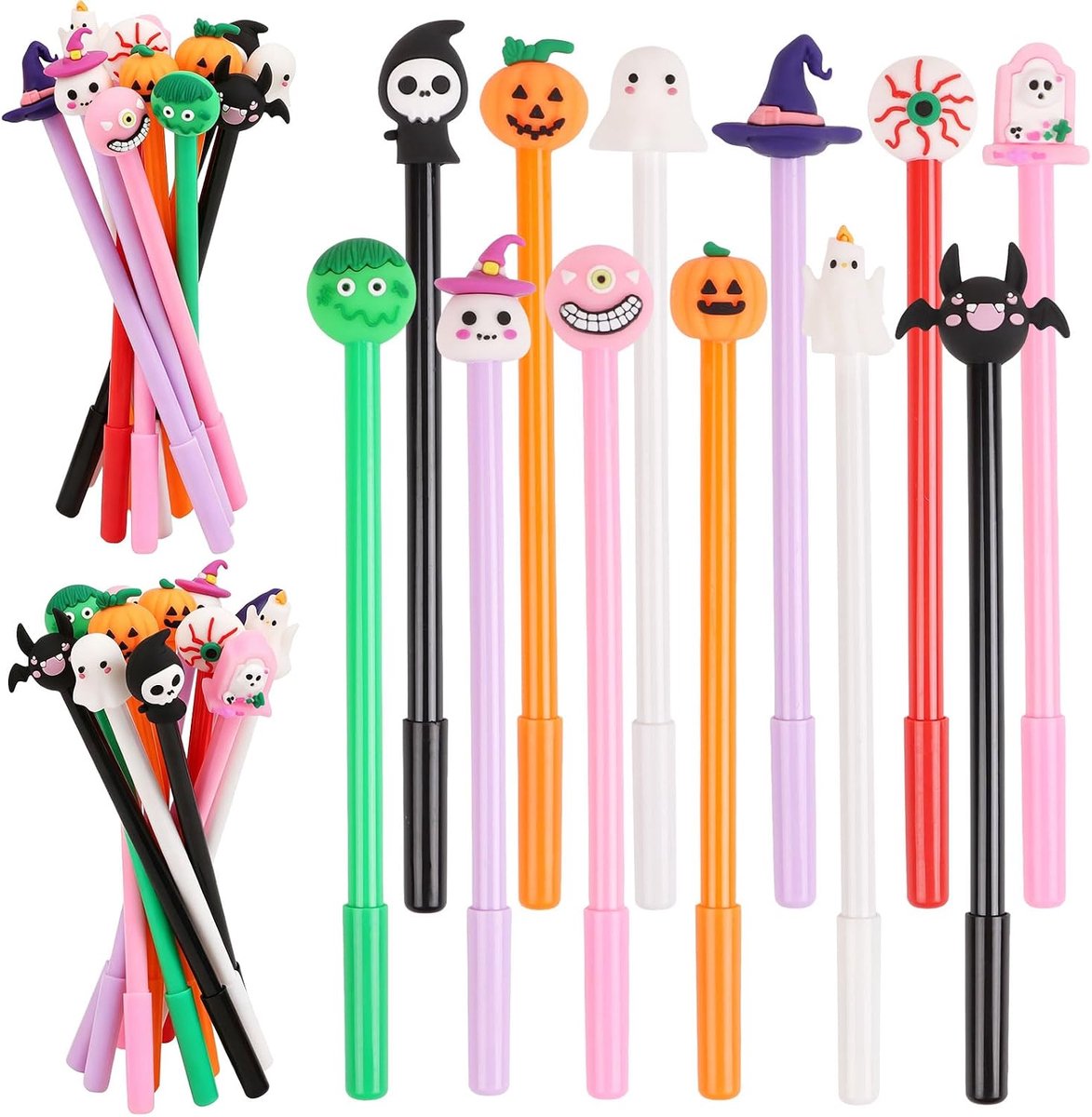 Set van 12 grappige balpennen, Halloween-design, verjaardagsfeest, cadeauset, balpen met kleurrijke cartoondesigns - ShopVlot
