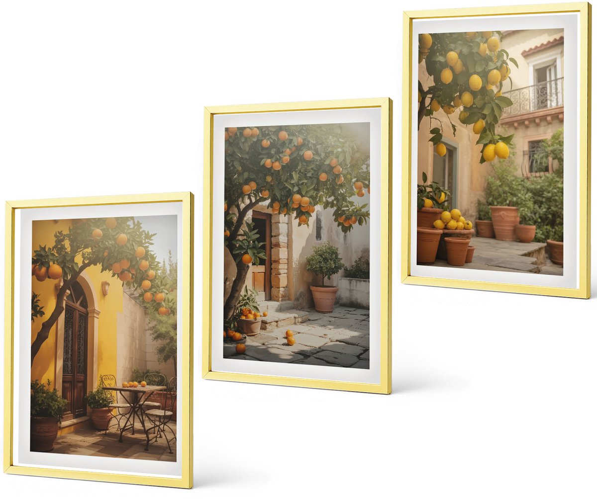 Coloray 3-Delige Schilderij Set - Een Serie Foto'S Met Stadseten En Een Uitzicht Op Londen. - 40 x 40 cm En 40 x 60 cm - Wanddecoratie - Moderne Interieurdecoratie - Interieur Decoratie