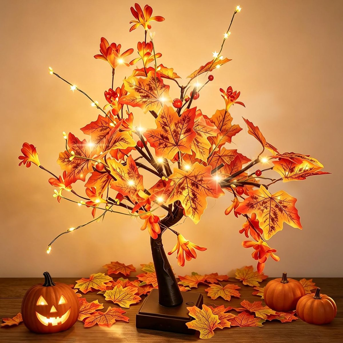 Esdoornblad lichtboom 60 cm, led esdoornblad boomlicht binnen met 24 leds - ShopVlot
