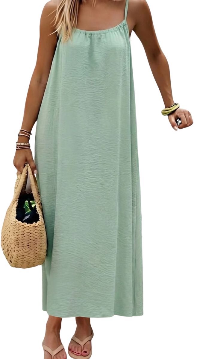 Currero Open Rug Jurk Backless Body Jurk Shirt Jurken Open Back Dress Oceaan Groen