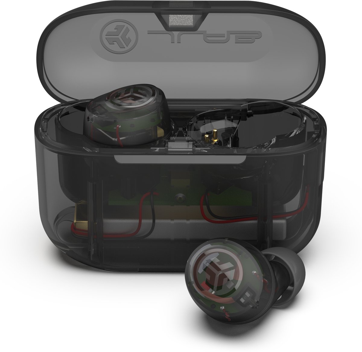JLab Go Air POP Draadloze Oordopjes - oortjes draadloos - 32 uur Speeltijd - EQ Geluidsinstellingen - Bluetooth 5.1 - Oplaadcase met ingebouwde Oplaadkabel – Clear