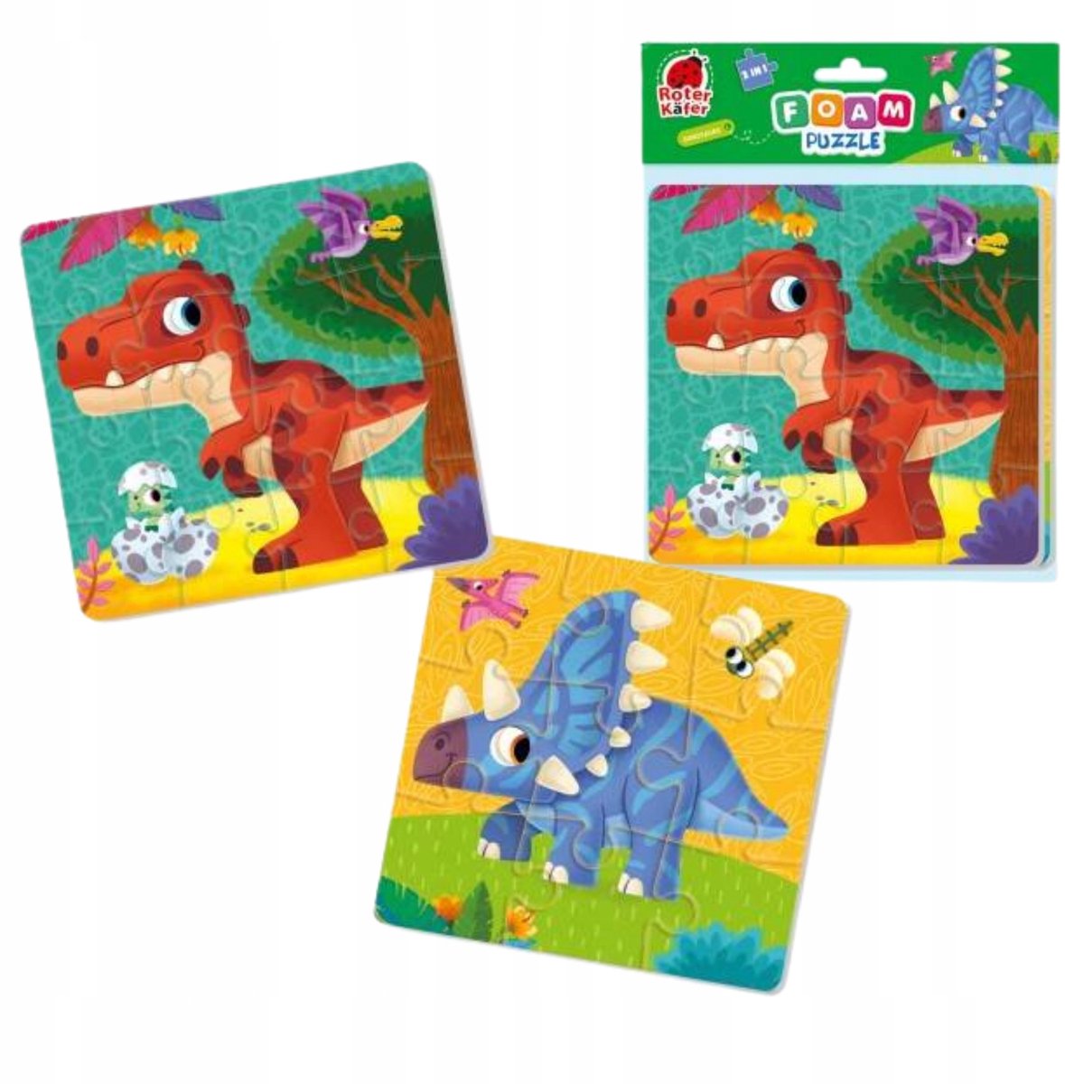 Puzzelspel met Dino's van Schuim - 2in1 - 3+ Jaar