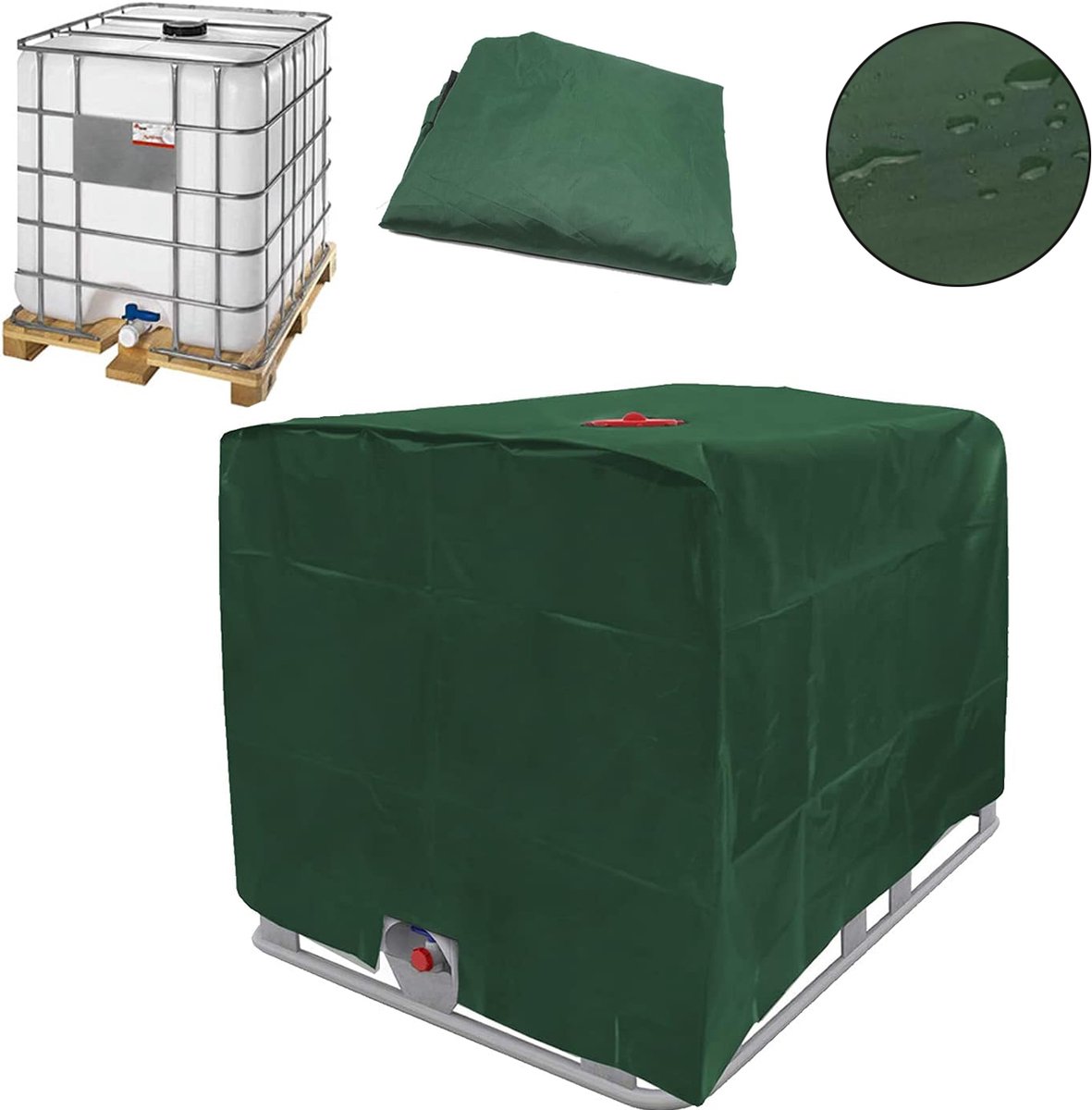 IBC-Tankafdekking - Afdekking Watertankcontainer Van 1000 Liter - Waterdichte Oxford-Beschermhoezen - IBC-Containerafdekking