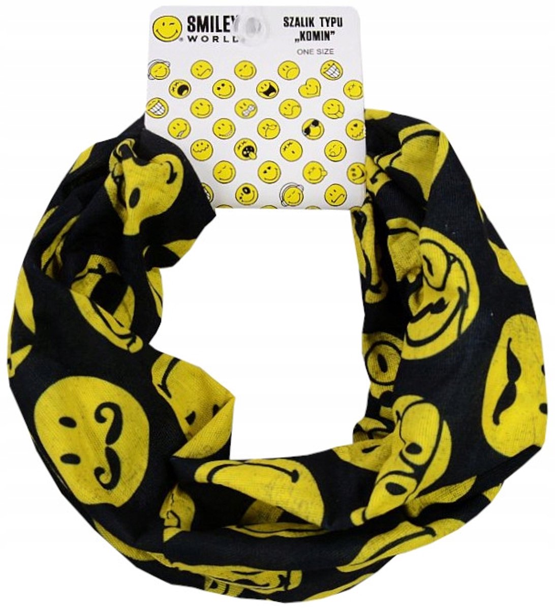 Unisex Smiley Komin / Sjaal voor Kinderen - Zwart
